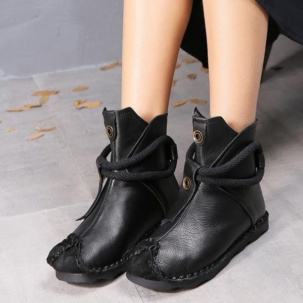 boots fish low heel genuine leather women's shoes short warm non-slip winter, Black
boots fish low heel genuine leather women's shoes short warm non-slip winter, Black