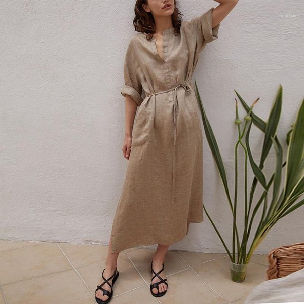 fairynatural linen ladies retro plus size dress 2021 spring summer v-neck three quarter sleeve slits dresses casual, Black;gray
fairynatural linen ladies retro plus size dress 2021 spring summer v-neck three quarter sleeve slits dresses casual, Black;gray