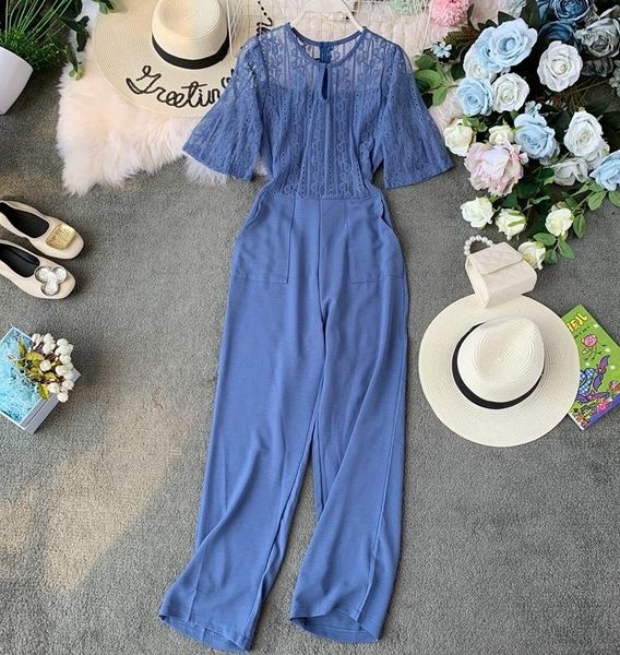 women's jumpsuits & rompers taotrees women solid hollow out lace patchwork short sleeve high waist outfits, Black;white
women's jumpsuits & rompers taotrees women solid hollow out lace patchwork short sleeve high waist outfits, Black;white