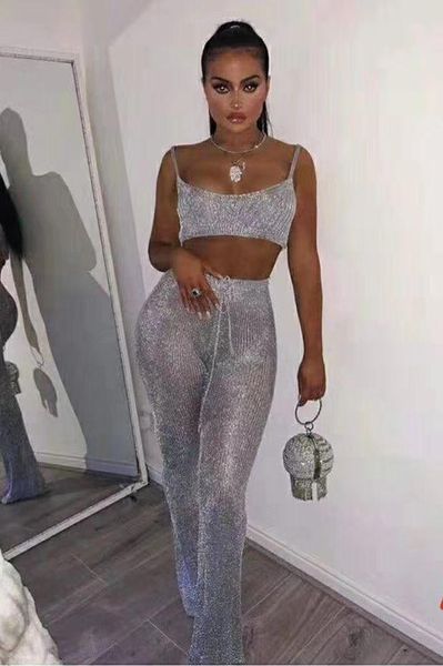 women's jumpsuits & rompers 2021 silver jumpsuit v-neck sleeveless two piece celebrity evening party knitted bodycon bandage wholesale, Black;white
women's jumpsuits & rompers 2021 silver jumpsuit v-neck sleeveless two piece celebrity evening party knitted bodycon bandage wholesale, Black;white