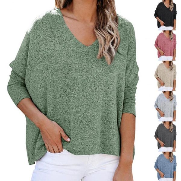 women's blouses & shirts solid color women long sleeve t shirt autumn loose v neck t-shirts for casual crop pullovers femme, White
women's blouses & shirts solid color women long sleeve t shirt autumn loose v neck t-shirts for casual crop pullovers femme, White