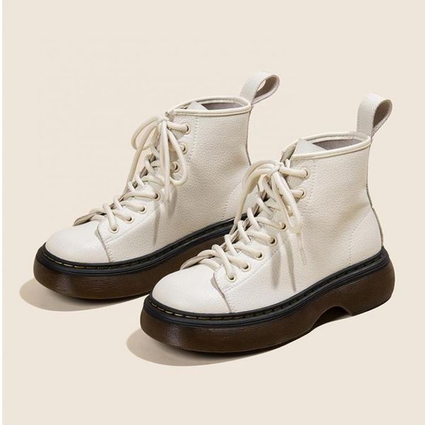 boots genuine leather british style tide white short booties lace-up thick-soled flat platform women 2021 winter shoes, Black
boots genuine leather british style tide white short booties lace-up thick-soled flat platform women 2021 winter shoes, Black