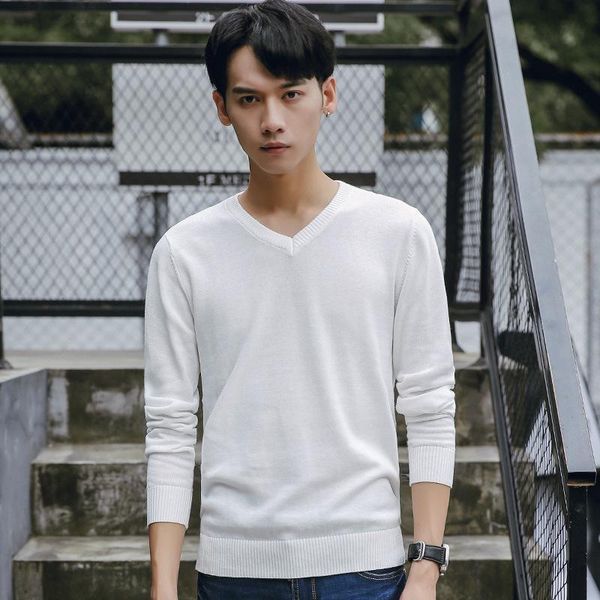 sweater men's thin spring and fall 2021 new men's slim fit v-neck solid color casual versatile cotton t-shirt, White;black
sweater men's thin spring and fall 2021 new men's slim fit v-neck solid color casual versatile cotton t-shirt, White;black