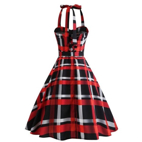 style big swing 1950's hanging neck hepburn wrapped chest lace up waist stripe print dress, Black;gray
style big swing 1950's hanging neck hepburn wrapped chest lace up waist stripe print dress, Black;gray