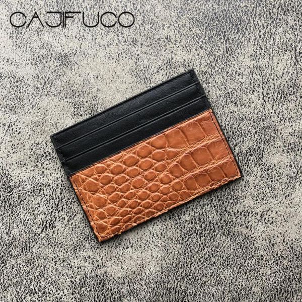 card holders cajifuco yellowish brown real crocodile skin porte carte ultrathin genuine leather holder classic coin purse, Brown;gray
card holders cajifuco yellowish brown real crocodile skin porte carte ultrathin genuine leather holder classic coin purse, Brown;gray
