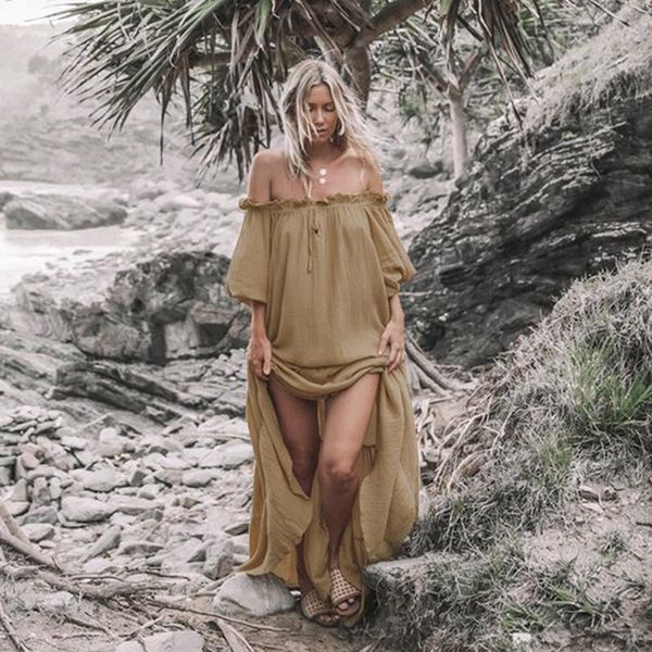 women's swimwear beach skirt dresses outings coverup bathrobe for the separate swimsuit women led word relaxed falbala big bat long sle, White;black
women's swimwear beach skirt dresses outings coverup bathrobe for the separate swimsuit women led word relaxed falbala big bat long sle, White;black