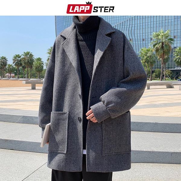 men's wool & blends lappster men solid khaki korean trench coat 2021 mens harajuku vintage fashion jackets coats male streetwear winter, Black
men's wool & blends lappster men solid khaki korean trench coat 2021 mens harajuku vintage fashion jackets coats male streetwear winter, Black