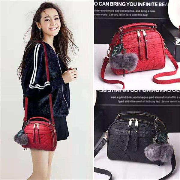 fashion pu leather shoulder bags for women solid color feminina hair ball ornaments crossbody l bag v18025
fashion pu leather shoulder bags for women solid color feminina hair ball ornaments crossbody l bag v18025