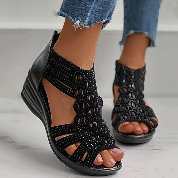sandals sagace women's fashion vintage crystal wedges outdoor hollow out zip up 2021 summer platform casual shoes, Black
sandals sagace women's fashion vintage crystal wedges outdoor hollow out zip up 2021 summer platform casual shoes, Black