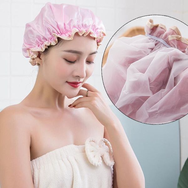 1pc lovely thick women shower satin hats colorful bath shower caps hair cover double waterproof bathing cap wholesale
1pc lovely thick women shower satin hats colorful bath shower caps hair cover double waterproof bathing cap wholesale