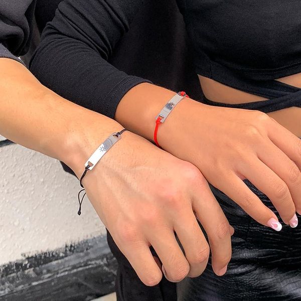 charm bracelets simple embossed titanium steel square brand geometric bracelet couples adjustable wax thread woven, Golden;silver
charm bracelets simple embossed titanium steel square brand geometric bracelet couples adjustable wax thread woven, Golden;silver