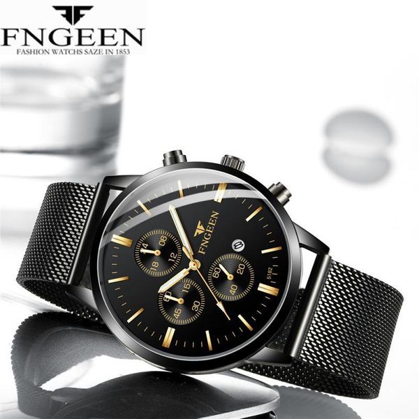 

wristwatches fngeen series quartz watch men relogio masculino men's watches male clock calendar waterproof wristwatch reloj, Slivery;brown