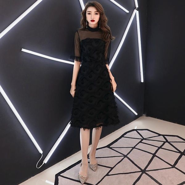 party dresses 2021 short evening dress black with color lace prom gowns praty lyfy88, White;black
party dresses 2021 short evening dress black with color lace prom gowns praty lyfy88, White;black