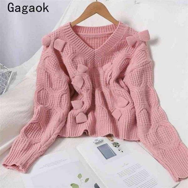 women sweet sweater spring autumn o-neck full solid bow knitted warm sweaters loose korean chic wild pullovers 210531, White;black
women sweet sweater spring autumn o-neck full solid bow knitted warm sweaters loose korean chic wild pullovers 210531, White;black