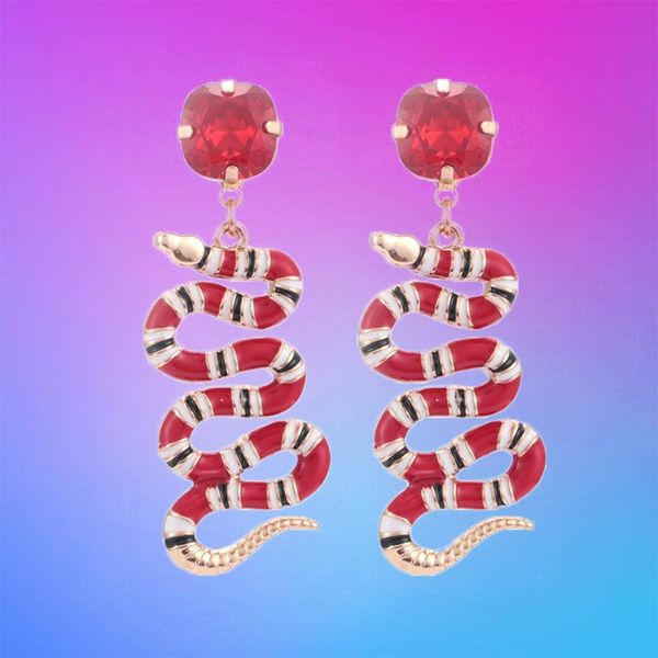 dangle & chandelier goth zebra snake earrings for women metal crystal punk animal charms y2k 90s style jewelry aesthetics wholesale gifts, Silver