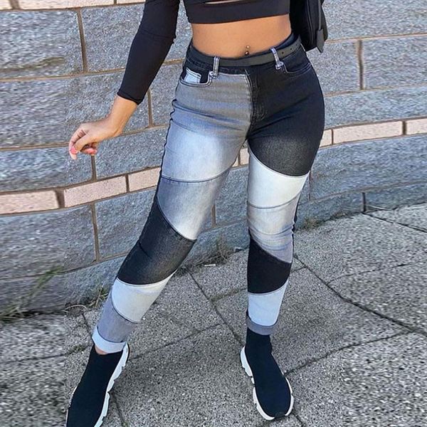 women's jeans black patchwork big segment design color matching straight retro streetwear girls l trousers, Blue
women's jeans black patchwork big segment design color matching straight retro streetwear girls l trousers, Blue