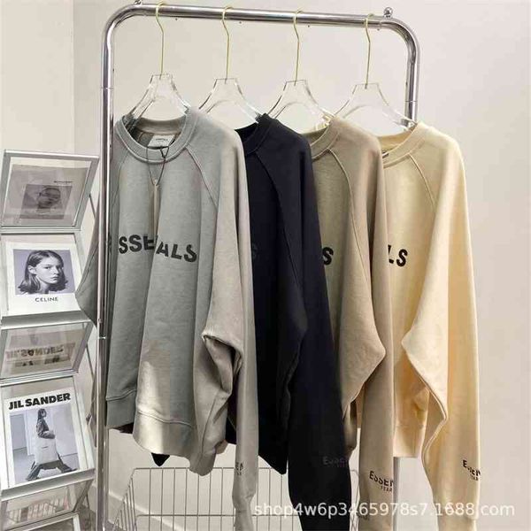 ess autumn new double thread lettered print crew neck loose thin men's and women's same pullover, Black
ess autumn new double thread lettered print crew neck loose thin men's and women's same pullover, Black