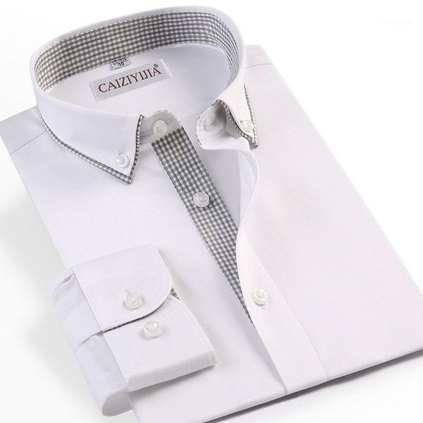 100% cotton non-iron men's dress shirt double collar long sleeve white multicolor placket business smart casual shirts, White;black
100% cotton non-iron men's dress shirt double collar long sleeve white multicolor placket business smart casual shirts, White;black