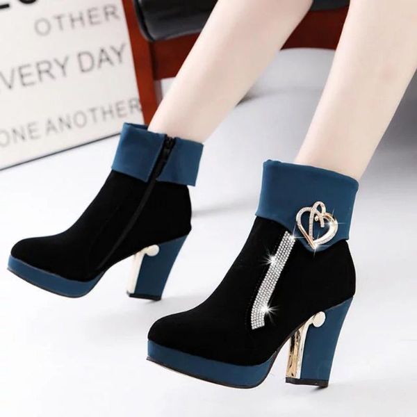 boots women's ankle bootie ladies crystal elegant winter square root short snow suede warm shoes woman chaussures femme, Black
boots women's ankle bootie ladies crystal elegant winter square root short snow suede warm shoes woman chaussures femme, Black