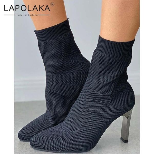 boots lapolaka 2021 high heels concise elastic band stretch women shoes mature daily trendy dropship boot lady, Black 
boots lapolaka 2021 high heels concise elastic band stretch women shoes mature daily trendy dropship boot lady, Black