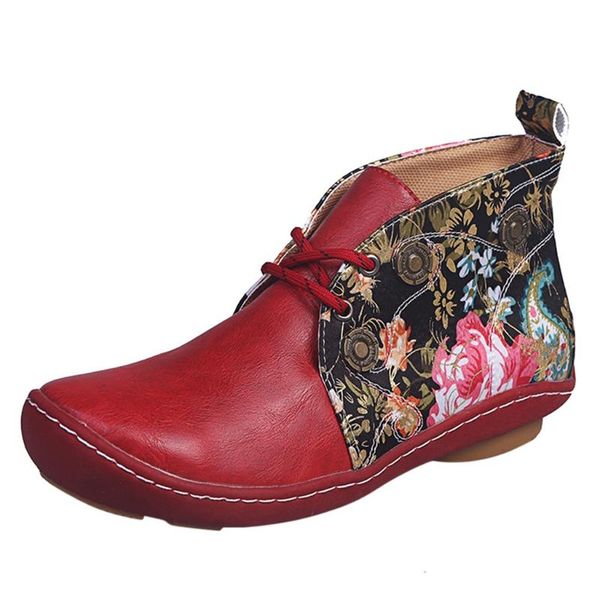 boots ankle for women low heel retro leather flat lace-up flower print short booties round toe shoes botas mujer 2021, Black
boots ankle for women low heel retro leather flat lace-up flower print short booties round toe shoes botas mujer 2021, Black
