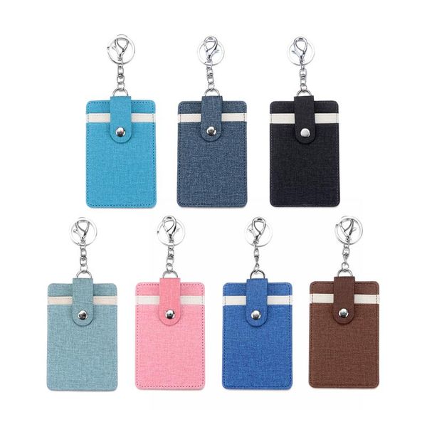 card holders fashion work men women portable id holder bus cards protective cover case office keychain keyring tool, Brown;gray
card holders fashion work men women portable id holder bus cards protective cover case office keychain keyring tool, Brown;gray