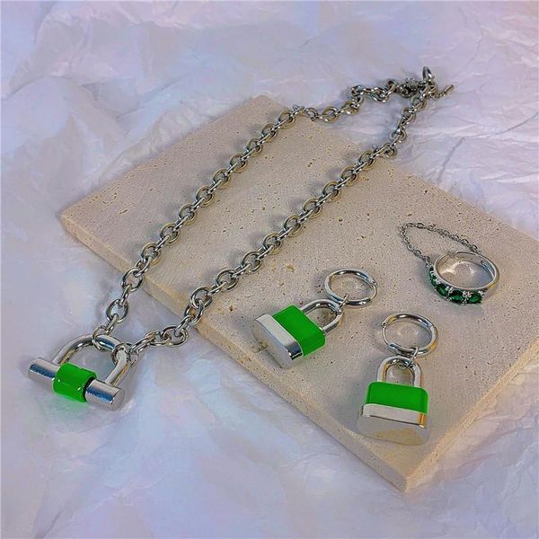 pendant necklaces 2021 hip hop necklace for women green colors personality statement thick chain jewelry, Silver
pendant necklaces 2021 hip hop necklace for women green colors personality statement thick chain jewelry, Silver