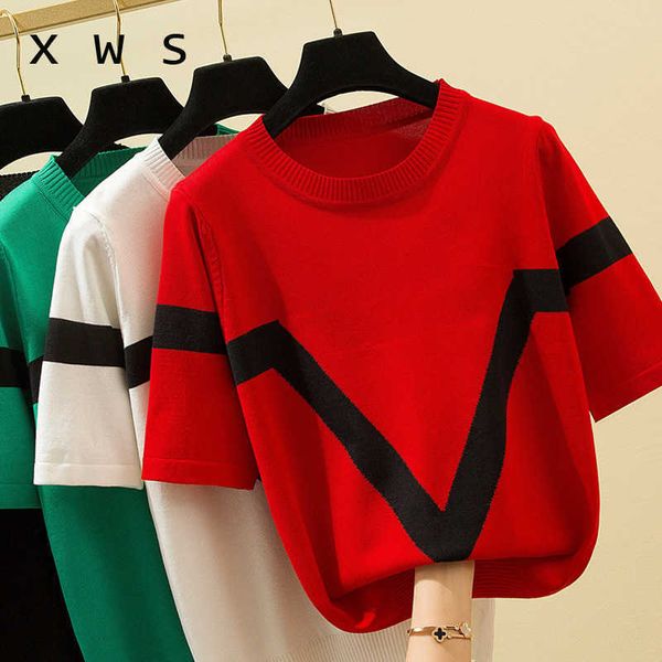 oversize women sweater knitted summer short sleeve o-neck pullover women sweaters korean basic pull femme jumper 210604, White;black
oversize women sweater knitted summer short sleeve o-neck pullover women sweaters korean basic pull femme jumper 210604, White;black