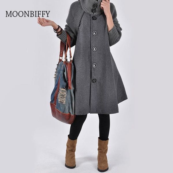 women's wool & blends coat autumn winter pregnancy ladies jackets maternity long loose knitting clothing female cloak casaco plus size, Black
women's wool & blends coat autumn winter pregnancy ladies jackets maternity long loose knitting clothing female cloak casaco plus size, Black