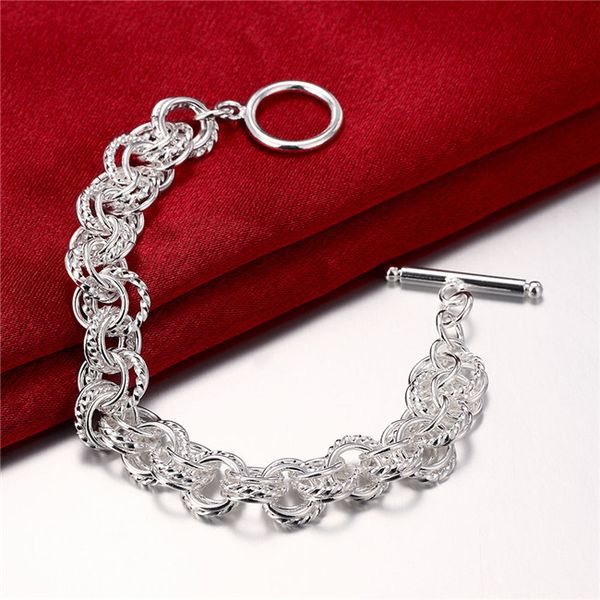 three circle to 925 silver plate bracelets size 20.5cm*1.0cm dmsb023,sterling silver plated bracelet jewelry link, chain, Black
three circle to 925 silver plate bracelets size 20.5cm*1.0cm dmsb023,sterling silver plated bracelet jewelry link, chain, Black