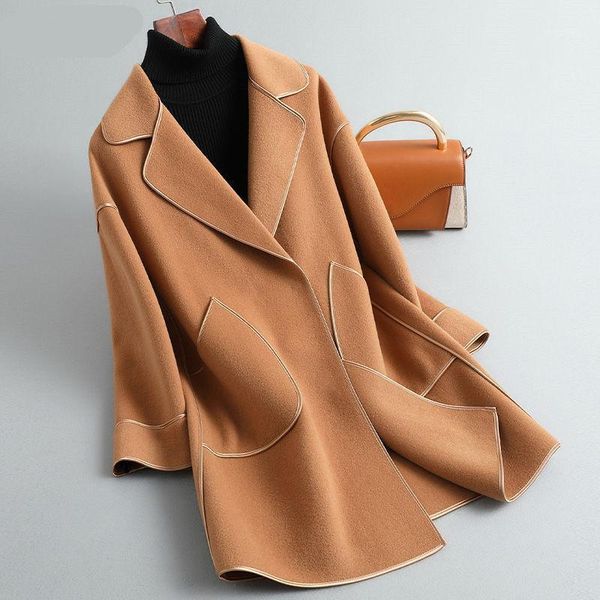 women's wool & blends woman fashion winter warm solid color jacket female short coat ladies slim woolen plus size a283, Black
women's wool & blends woman fashion winter warm solid color jacket female short coat ladies slim woolen plus size a283, Black