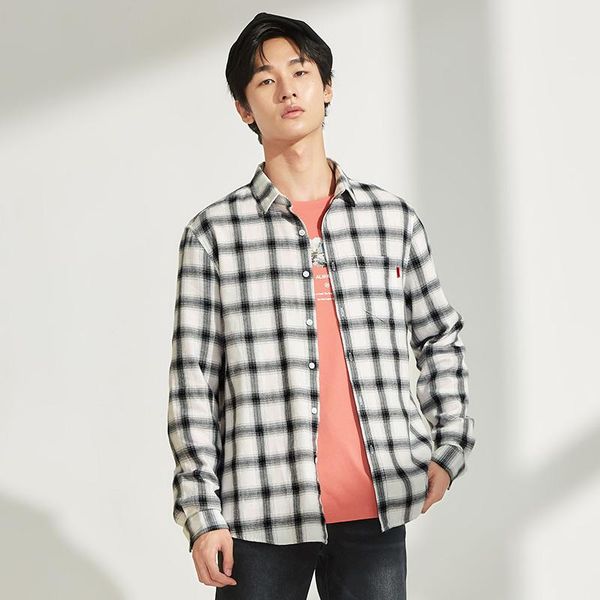 men's casual shirts vintage plaid button up long sleeve for men soft comfortable youthful vitality camisa masculina man shirt bd50ss, White;black
men's casual shirts vintage plaid button up long sleeve for men soft comfortable youthful vitality camisa masculina man shirt bd50ss, White;black
