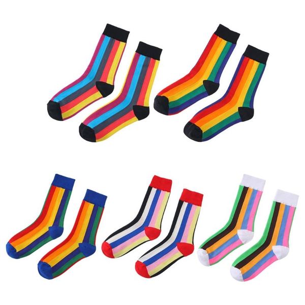 socks & hosiery q6pb women rainbow vertical striped long crew hip hop skateboard tube stockings, Black;white 
socks & hosiery q6pb women rainbow vertical striped long crew hip hop skateboard tube stockings, Black;white