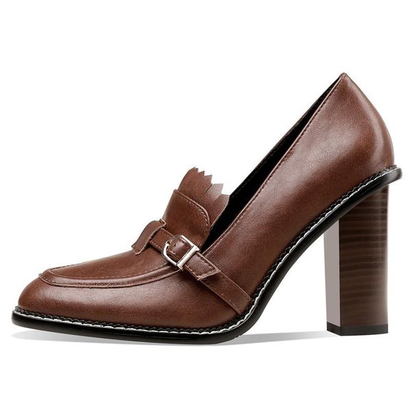 dress shoes fashion trend leather professional women's high heels simple round toe metal buckle shallow mouth ladies single, Black
dress shoes fashion trend leather professional women's high heels simple round toe metal buckle shallow mouth ladies single, Black
