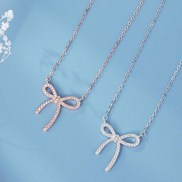 pendant necklaces luxury crystal bow necklace korean fashion women's wedding party exquisite clavicle chain jewelry, Silver
pendant necklaces luxury crystal bow necklace korean fashion women's wedding party exquisite clavicle chain jewelry, Silver