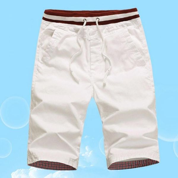 men's shorts summer solid color drawstring thin multi-pocket knee-length, White;black
men's shorts summer solid color drawstring thin multi-pocket knee-length, White;black