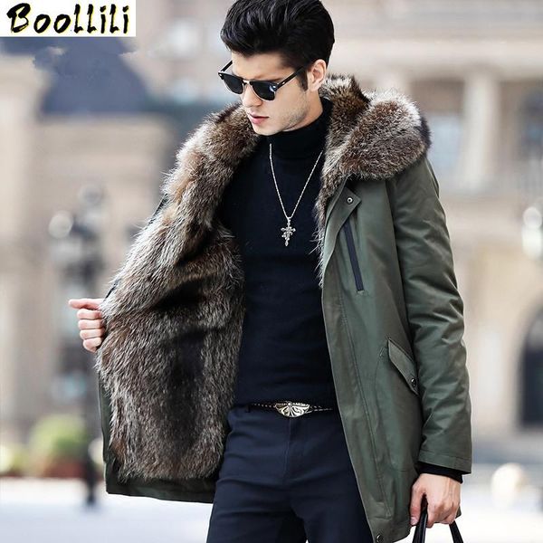 men's leather & faux boollili real fur coat men parka winter jacket natural raccoon liner long warm hooded parkas hombre outerwear, Black
men's leather & faux boollili real fur coat men parka winter jacket natural raccoon liner long warm hooded parkas hombre outerwear, Black
