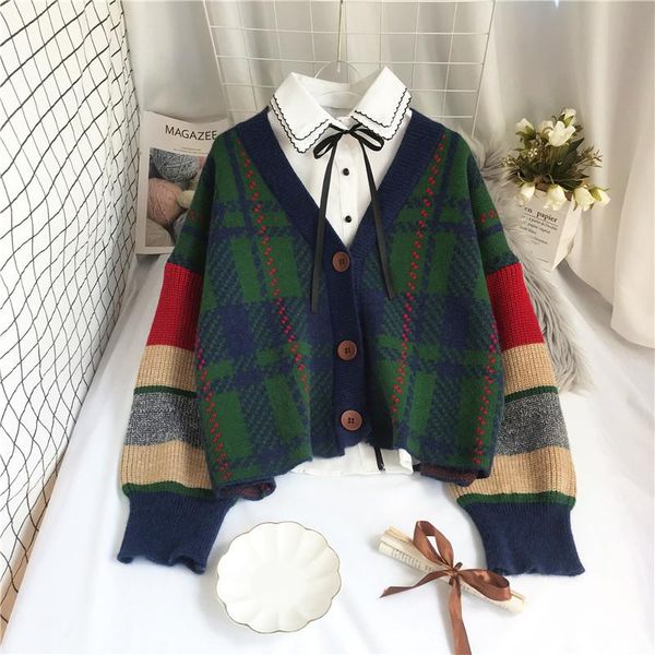 women's knits & tees ebaihui striped sweater jacket autumn winter loose short cardigan 2021 korean style outerwear v neck knit sweaters, White
women's knits & tees ebaihui striped sweater jacket autumn winter loose short cardigan 2021 korean style outerwear v neck knit sweaters, White