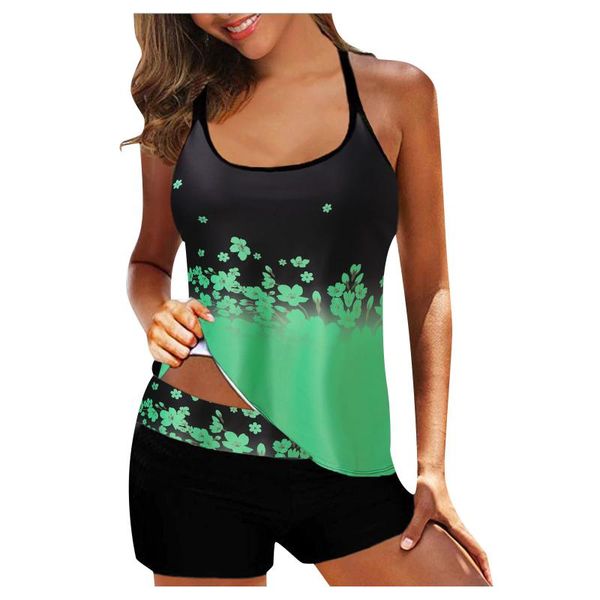 women's swimwear 2021 plus size printing high waist conservative suspender vest suit two-piece swimsuit beachwear, White;black
women's swimwear 2021 plus size printing high waist conservative suspender vest suit two-piece swimsuit beachwear, White;black