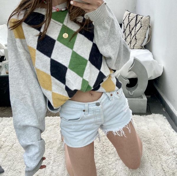 women's sweaters harajuku preppy style retro argyle pullovers autumn winter long sleeve loose knitted sweater women vintage jumpers str, White;black
women's sweaters harajuku preppy style retro argyle pullovers autumn winter long sleeve loose knitted sweater women vintage jumpers str, White;black