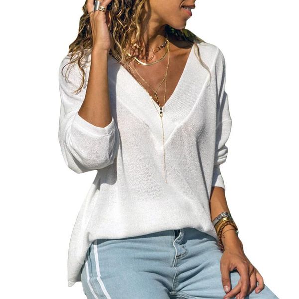 women's sweaters 2021 knitted sweater women autumn winter knitting pullovers v-neck casual loose jumper pull femme, White;black
women's sweaters 2021 knitted sweater women autumn winter knitting pullovers v-neck casual loose jumper pull femme, White;black