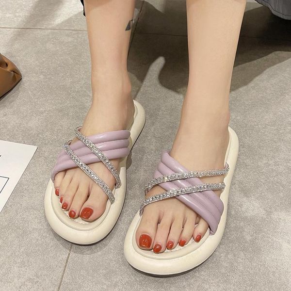 slippers vogue fashion crystal strap outdoor women for summer open toe beach sandals comfortable soft bottom slides woman shoes, Black
slippers vogue fashion crystal strap outdoor women for summer open toe beach sandals comfortable soft bottom slides woman shoes, Black