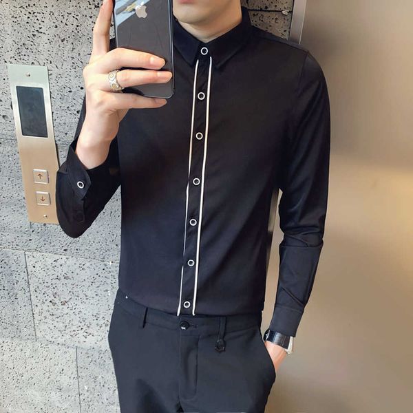 trend solid color business men's shirt long sleeve casual shirt streetwear social dress shirts men clothing chemise homme 210527, White;black
trend solid color business men's shirt long sleeve casual shirt streetwear social dress shirts men clothing chemise homme 210527, White;black