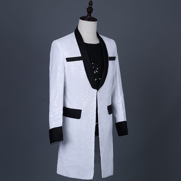 new shiny sequins white long blazers magicians costume nightclub bar male singer stage performance slim jacket plus size s-3xl, Black;red
new shiny sequins white long blazers magicians costume nightclub bar male singer stage performance slim jacket plus size s-3xl, Black;red