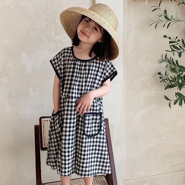 girl's dresses summer baby girl clothes plaid drss 2021 korean dress black casual loose 2-11t kids, Red;yellow
girl's dresses summer baby girl clothes plaid drss 2021 korean dress black casual loose 2-11t kids, Red;yellow
