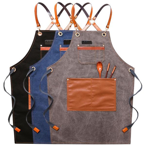 aprons solid denim hairdresser apron cafe house cleaning cooking baking pu pocket coffee pinafore canvas for kitchen accessories
aprons solid denim hairdresser apron cafe house cleaning cooking baking pu pocket coffee pinafore canvas for kitchen accessories
