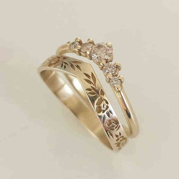 2 pcs/set classic simple ladies vintage refined v-shaped wreath ring set engagement wedding anniversary party jewelry g1125, Slivery;golden
2 pcs/set classic simple ladies vintage refined v-shaped wreath ring set engagement wedding anniversary party jewelry g1125, Slivery;golden