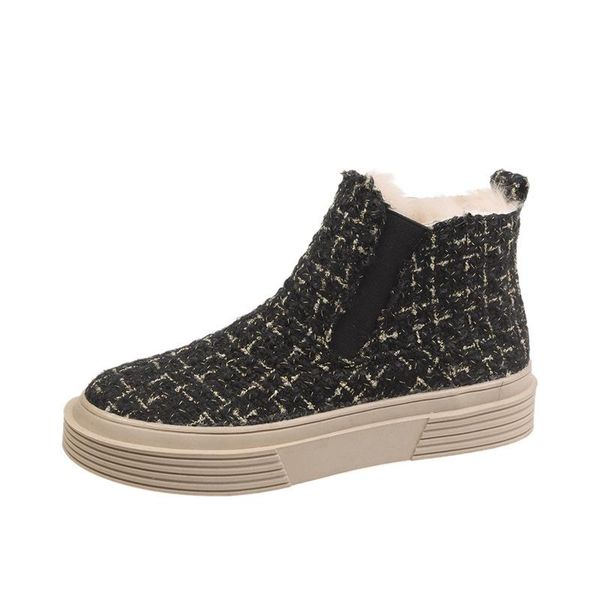 boots fashion shoes woman winter platform snow plush female casual sneakers gingham faux suede with fur inside cold-proof, Black
boots fashion shoes woman winter platform snow plush female casual sneakers gingham faux suede with fur inside cold-proof, Black