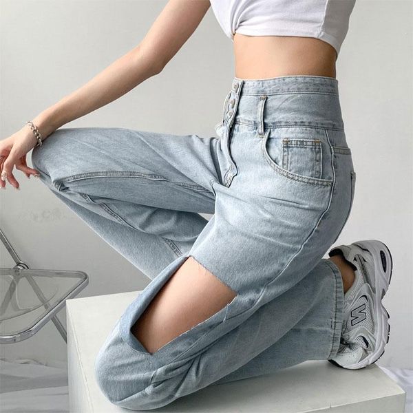 women's jeans summer high waist women 2021 street style loose straight thin hole trousers wide leg denim pants, Blue
women's jeans summer high waist women 2021 street style loose straight thin hole trousers wide leg denim pants, Blue