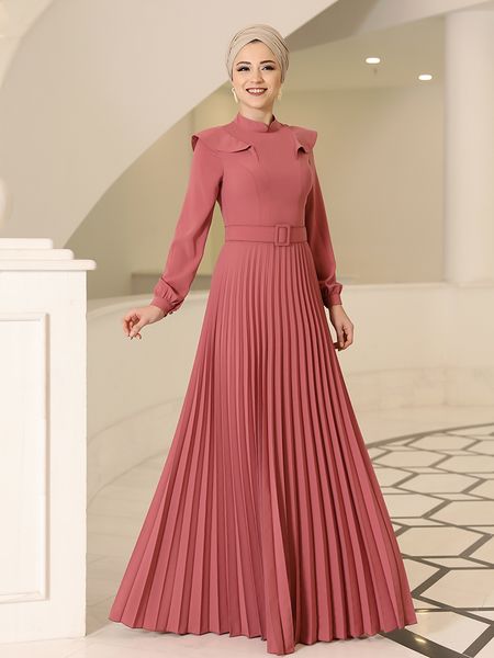 women muslim dress modest fashion pleat skirt with belt elegant invitation hijab clothing long size made in turkey, Red
women muslim dress modest fashion pleat skirt with belt elegant invitation hijab clothing long size made in turkey, Red